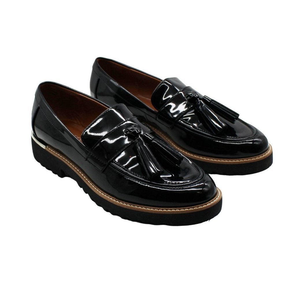 Franco Sarto Carolynn Loafer in Black Patent - Elevate Your Style